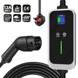 IEC 62196 13A portable ev charger 3.6kw with 5m cable  with UK