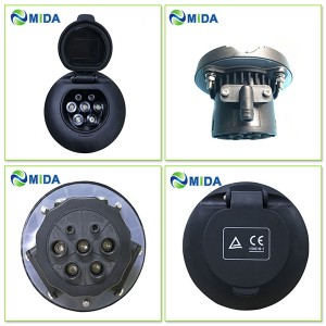 IEC 62196-2 Type 2 16A/32A Three Phase Female EV Socket with 1m Cable