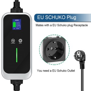 16A to Schuko Plug Portable EV Charging Box car charger cables
