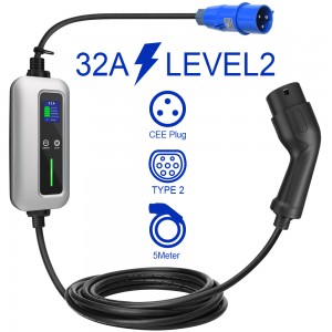 Type 2 Level 2 EV Fast Charging 10- 32A 7kw Electric Car Charger with Control box