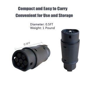 32A SAE J1772 Plug Type 1 Socket to Type 2 Male Connector EV Adaptor