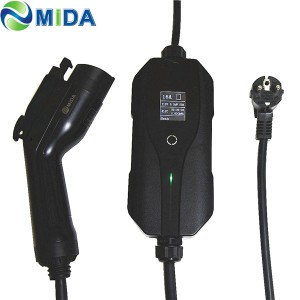 J1772 Type 1 portable ev charger with EU schuko plug 5m 16A adjustable current