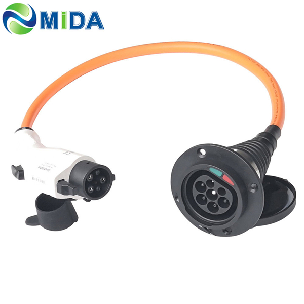 Type 2 to Type 1 EV Adapter with 0.5m Cable for EV Charger Featured Image