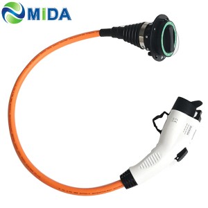 Type 2 to Type 1 EV Adapter with 0.5m Cable for EV Charger