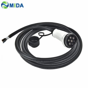 type 2 ev charging tethered cable 5m 16A single phase
