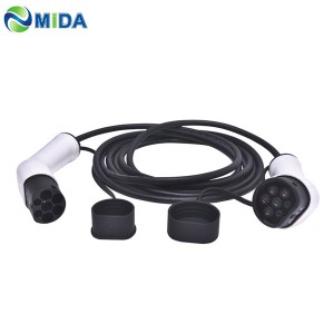 5m 16A three phases type 2 to type 2 portable charging cable for electric vehicles